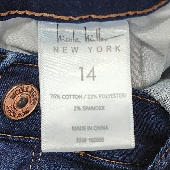 Nicole Miller Jeans Womens 14 Blue Dark Wash SoHo High Rise Ankle Skinny Stretch - Picture 8 of 14